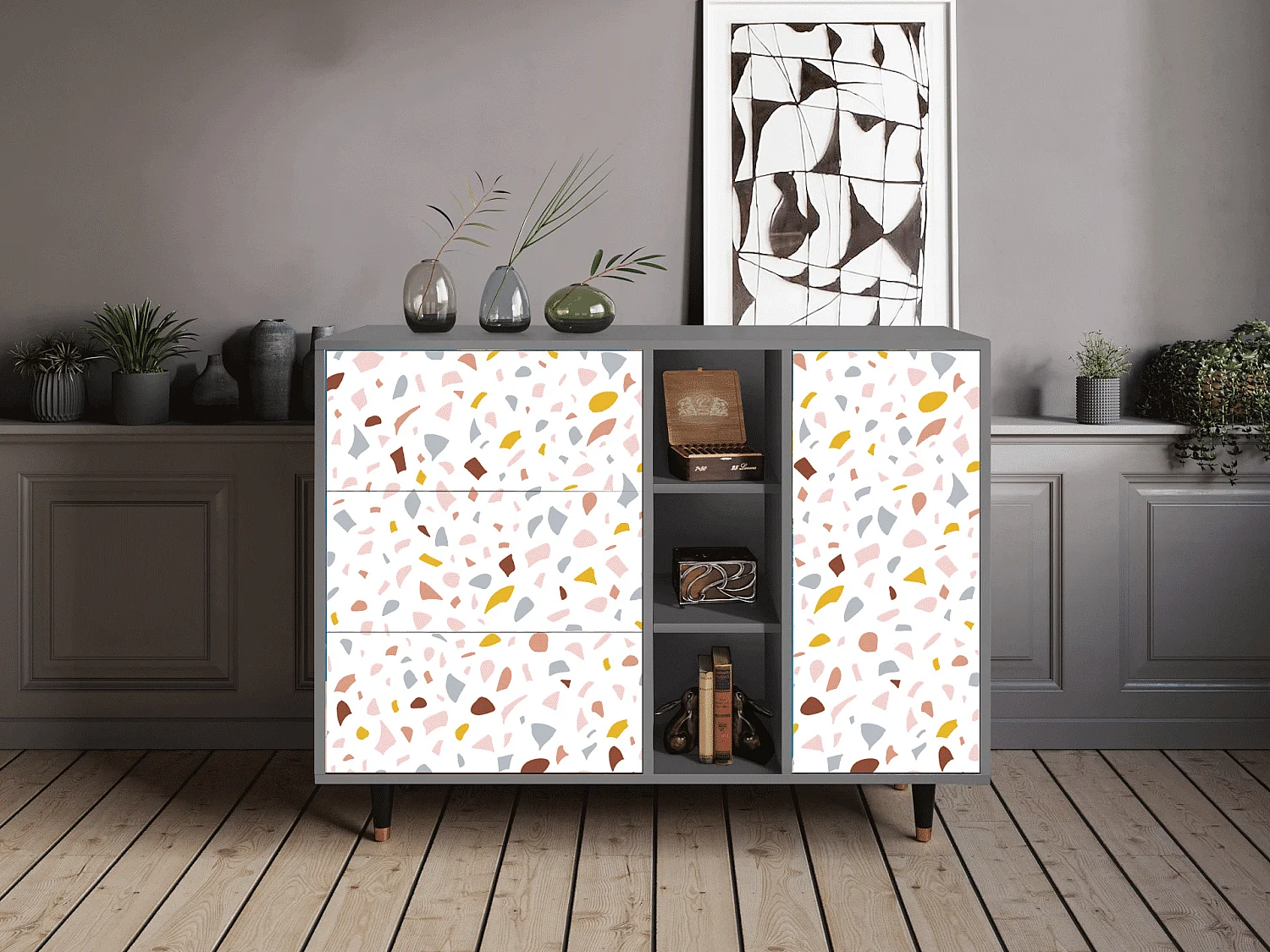 Buffet - 125x98x48 cm - BS2 - Marmelade Cheese, Gris