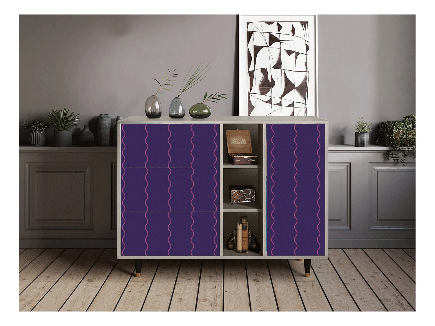 Aparador - 125x98x48 cm - BS2 - Grape Maccaroni, Arena