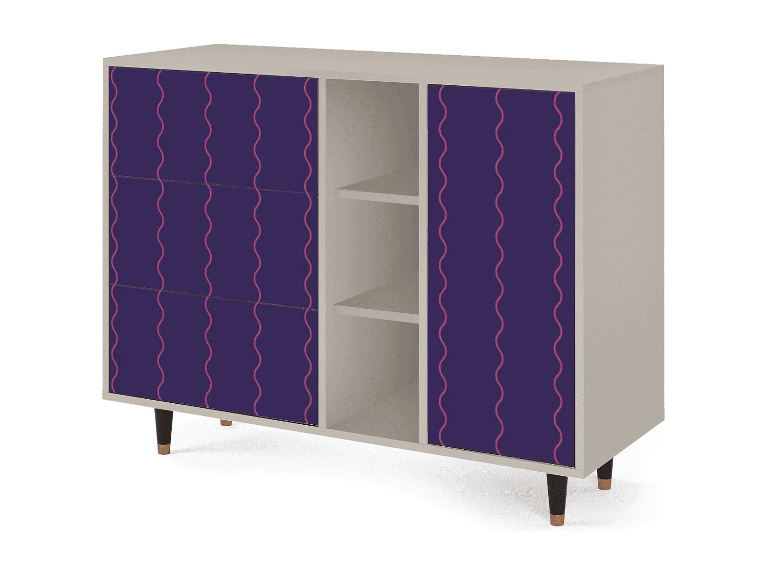 Kredens - 125x98x48 cm - BS2 - Grape Maccaroni, Piaskowy