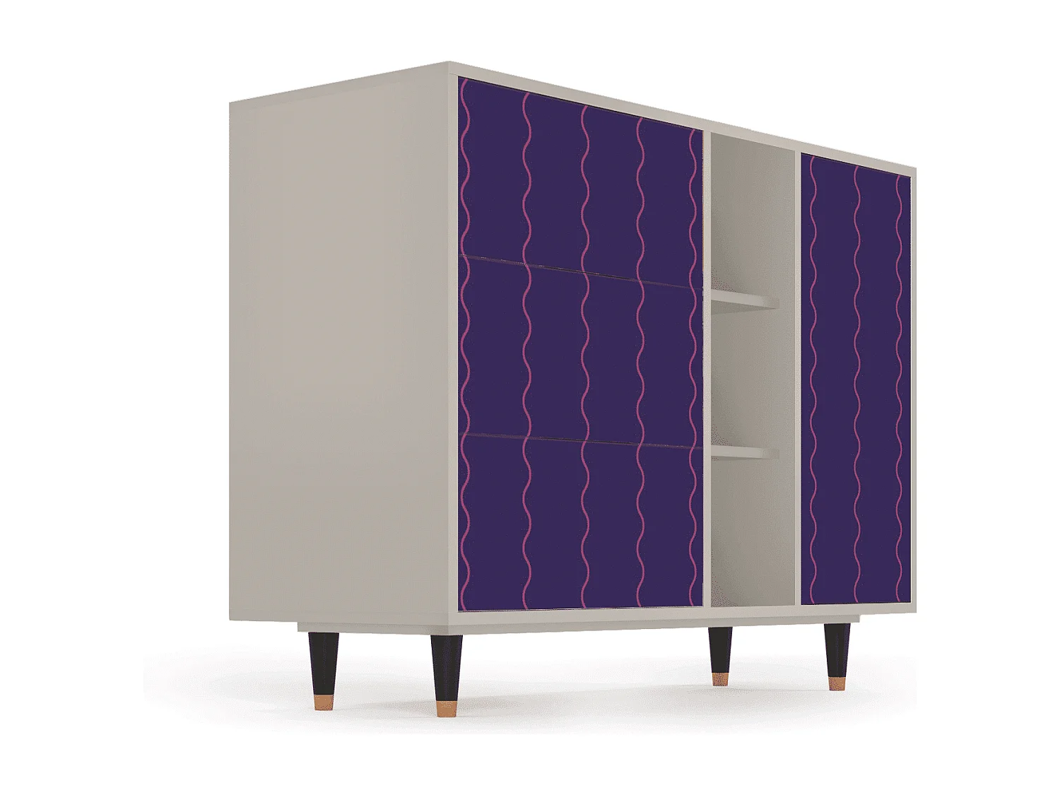 Kredens - 125x98x48 cm - BS2 - Grape Maccaroni, Piaskowy