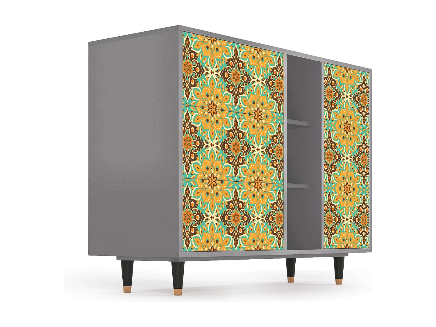 Sideboard - 125x98x48 cm - BS2 - Indian Spices, Grau