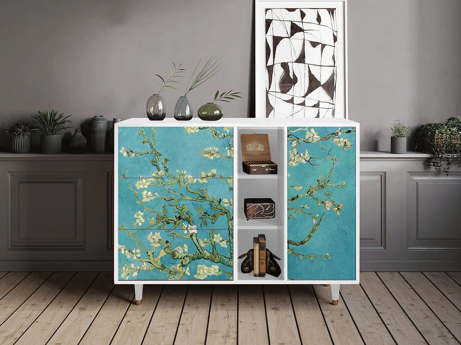 Buffet - 125x98x48 cm - BS2 - Almond Blossom, Blanc