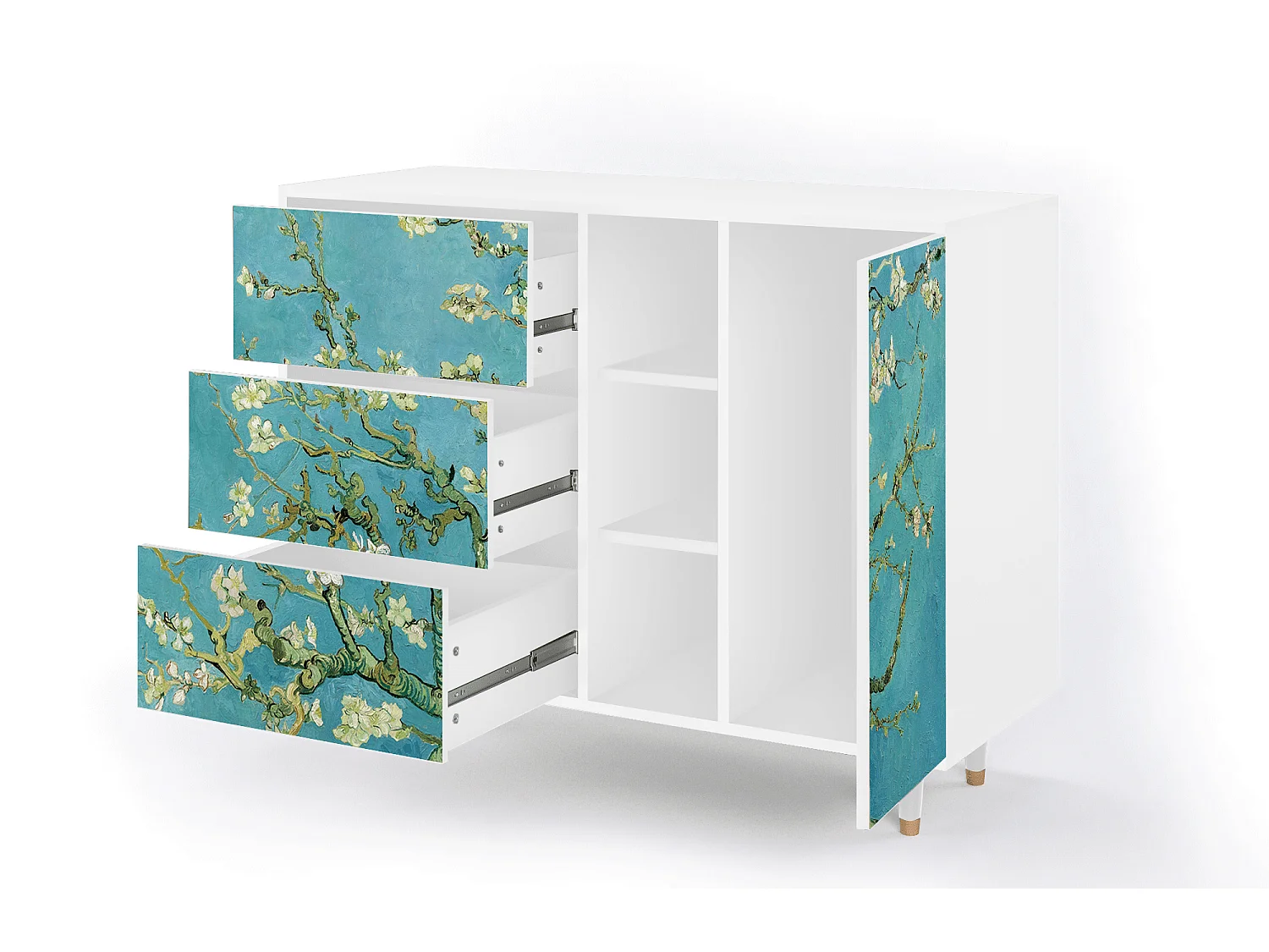 Buffet - 125x98x48 cm - BS2 - Almond Blossom, Blanc