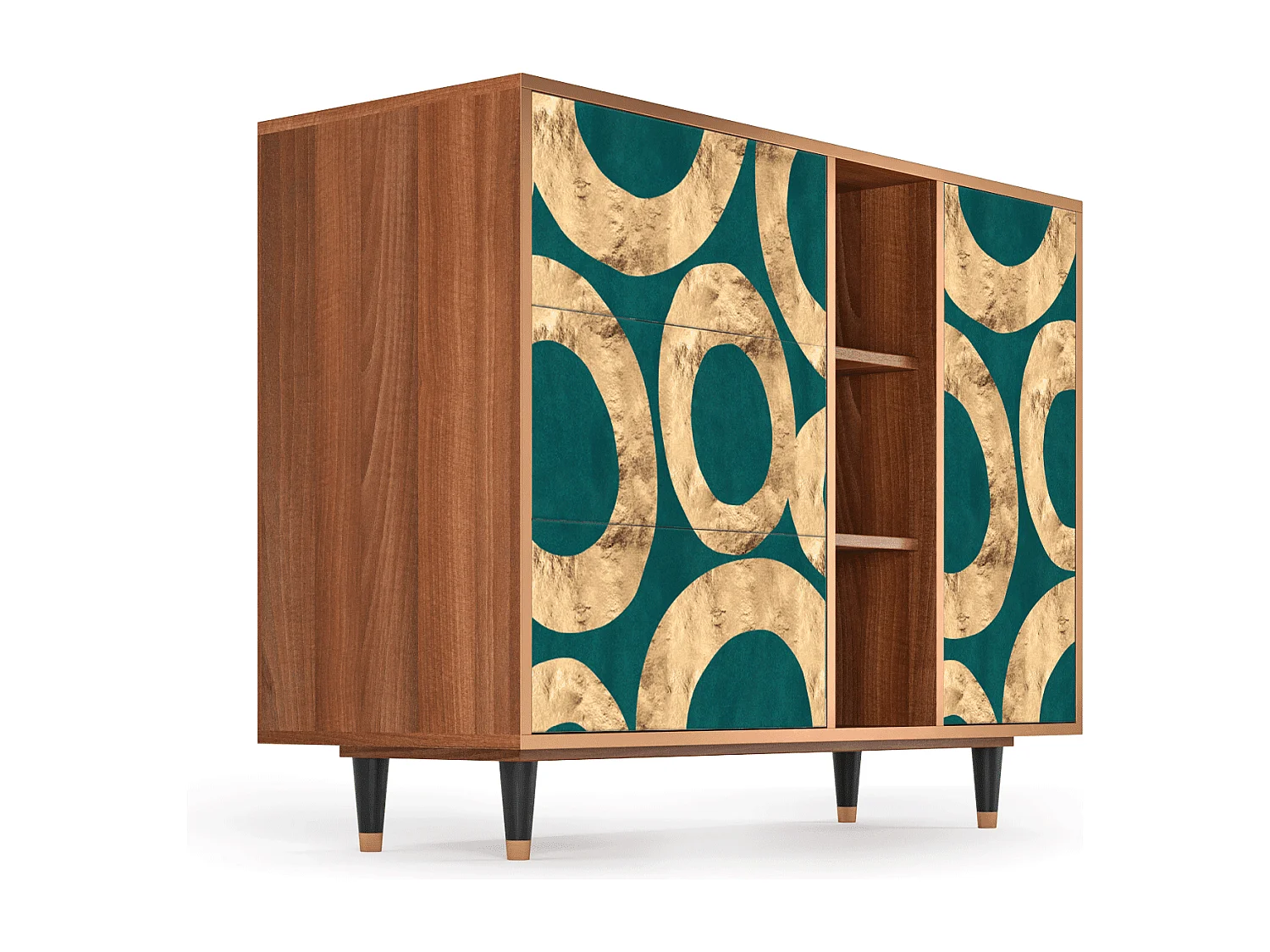 Dressoir - 125x98x48 cm - BS2 - Zircon Sphere, Walnoot