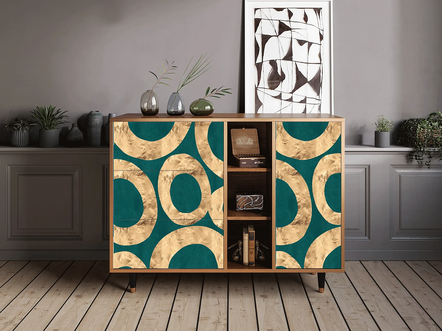 Buffet - 125x98x48 cm - BS2 - Zircon Sphere, Noyer