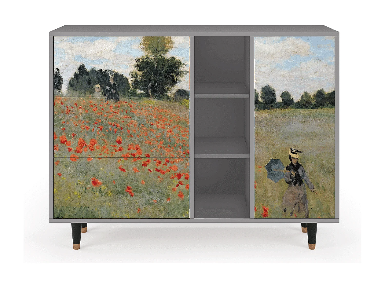 Buffet - 125x98x48 cm - BS2 - The Poppy Field   , Gris