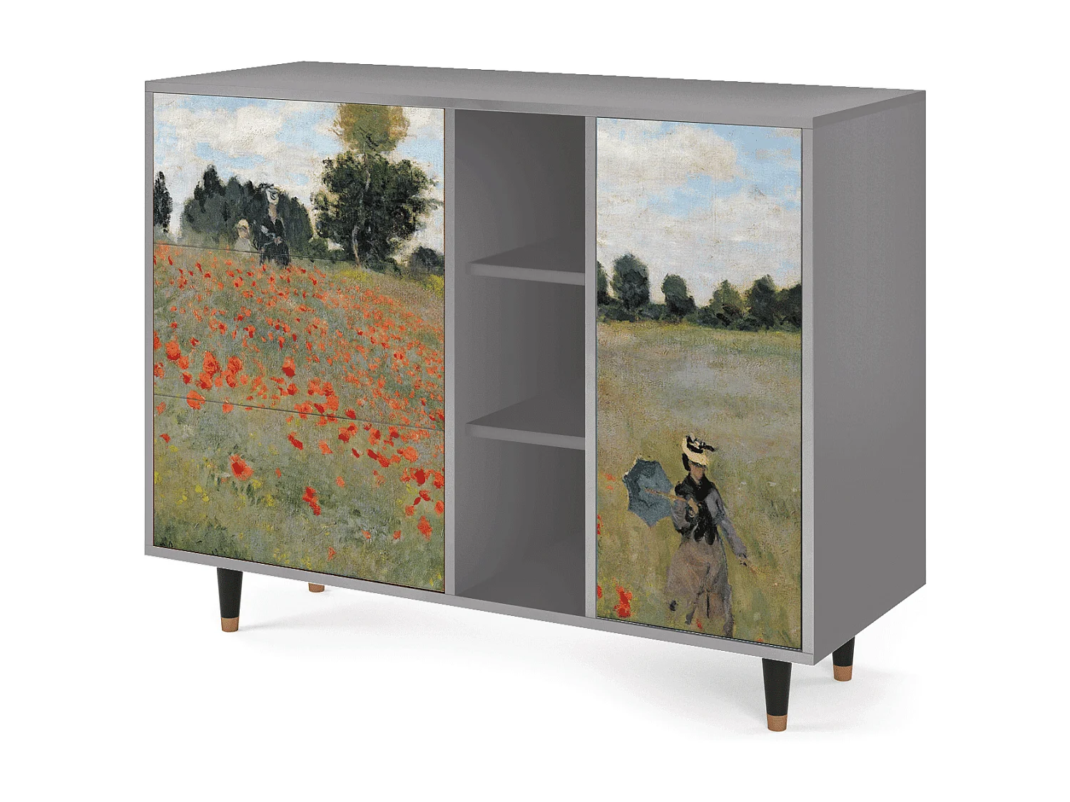Buffet - 125x98x48 cm - BS2 - The Poppy Field   , Gris