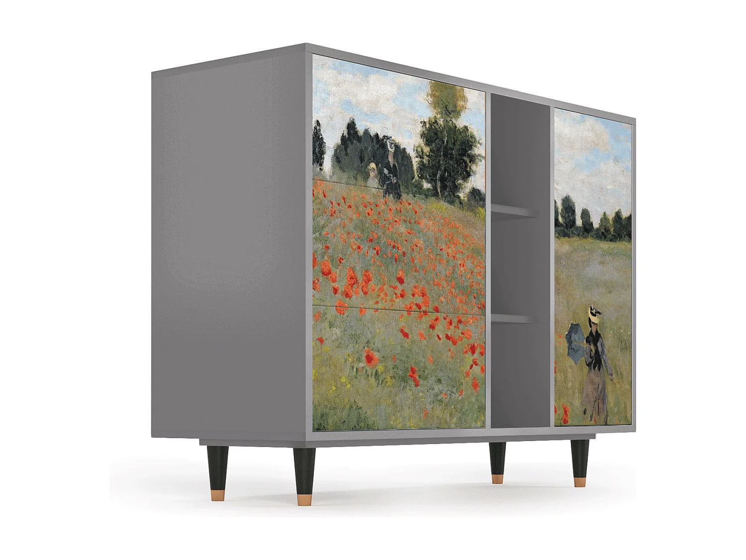 Buffet - 125x98x48 cm - BS2 - The Poppy Field   , Gris