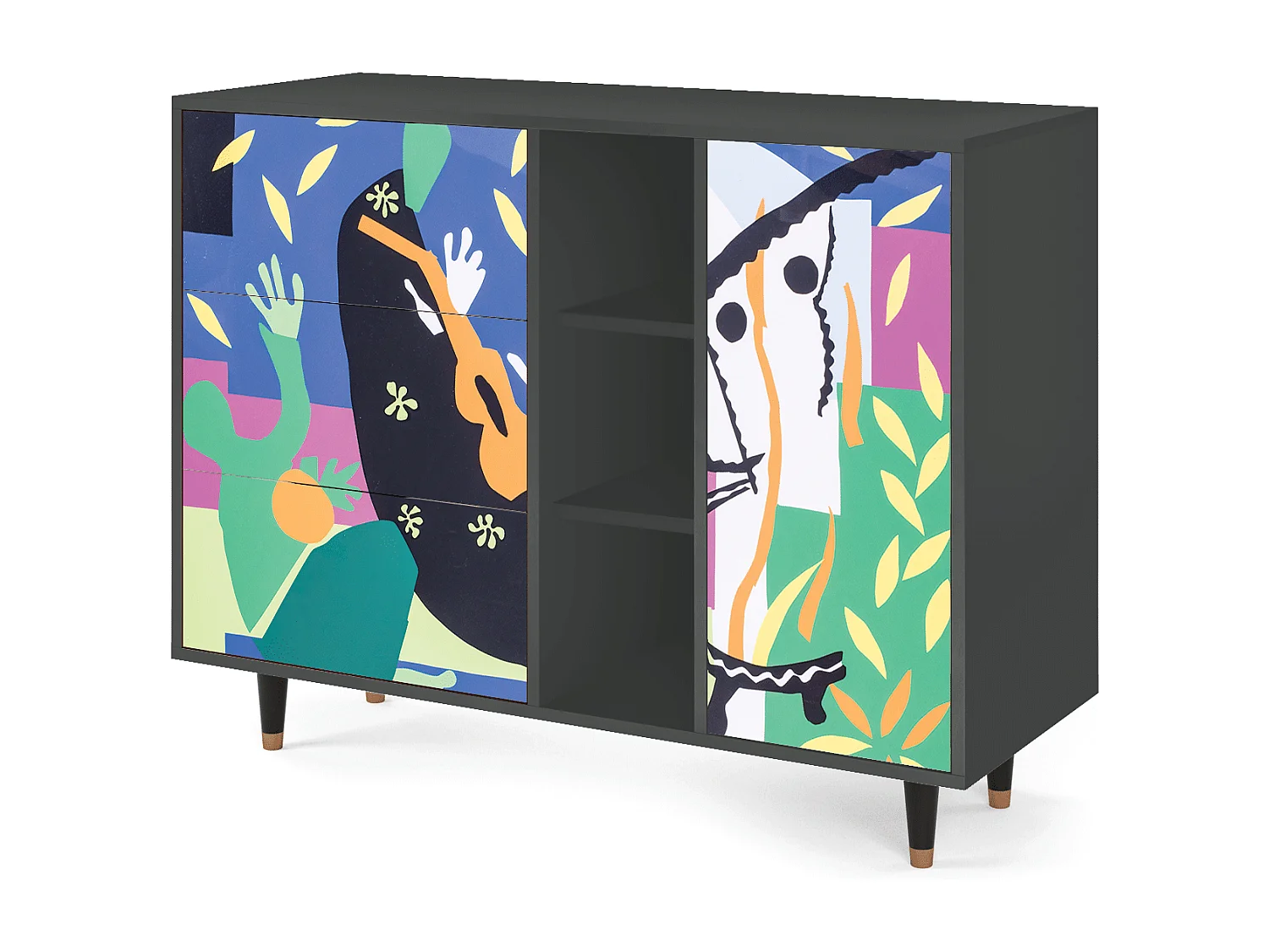 Buffet - 125x98x48 cm - BS2 - La Tristesse du Roi, Anthracite