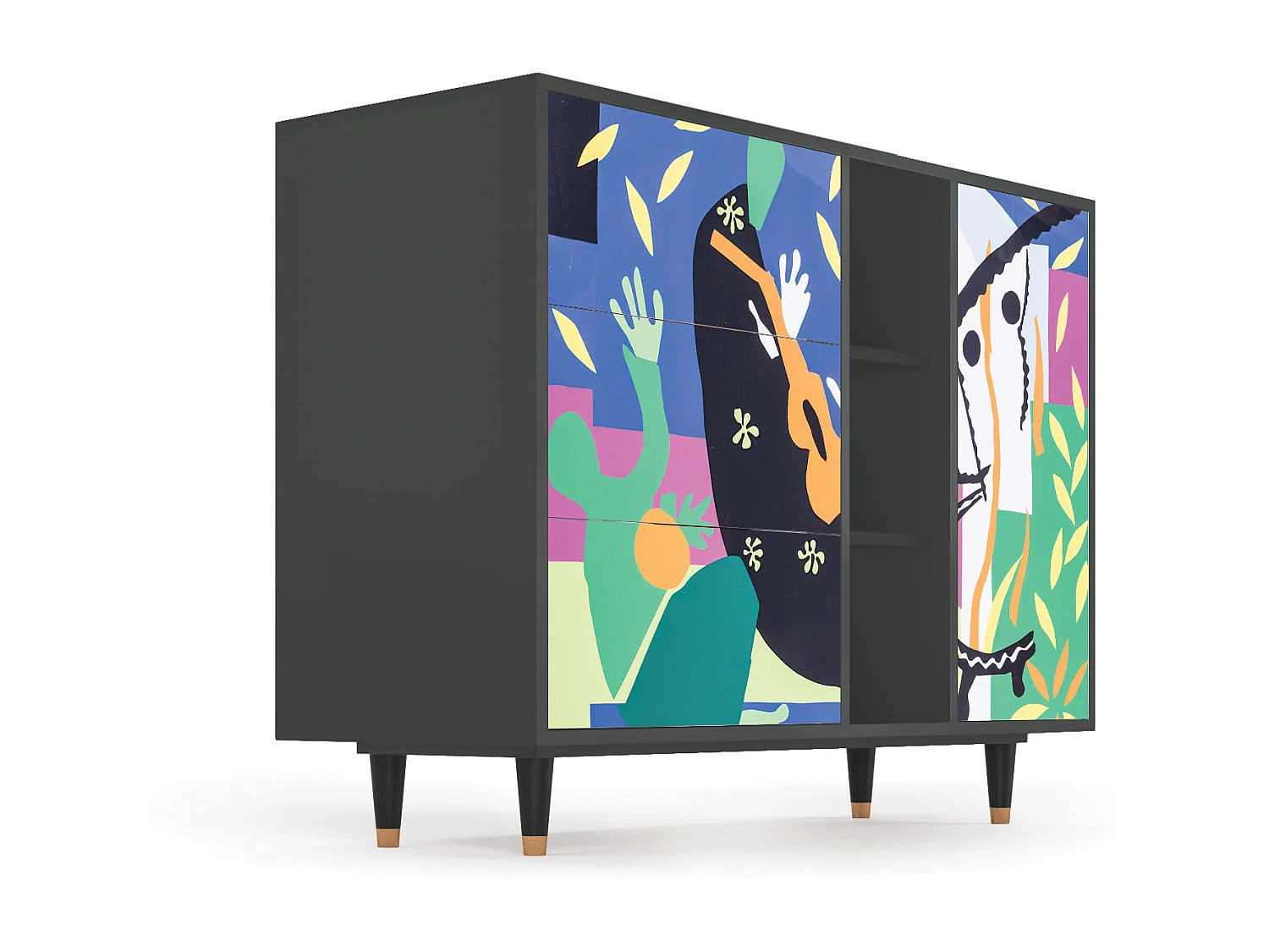 Buffet - 125x98x48 cm - BS2 - La Tristesse du Roi, Anthracite