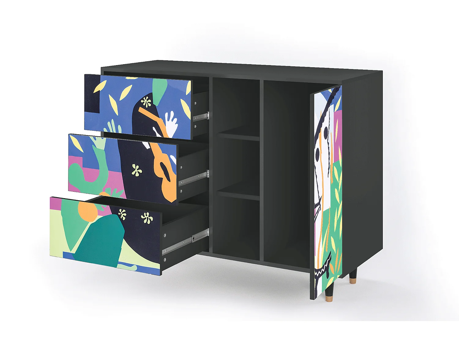 Buffet - 125x98x48 cm - BS2 - La Tristesse du Roi, Anthracite