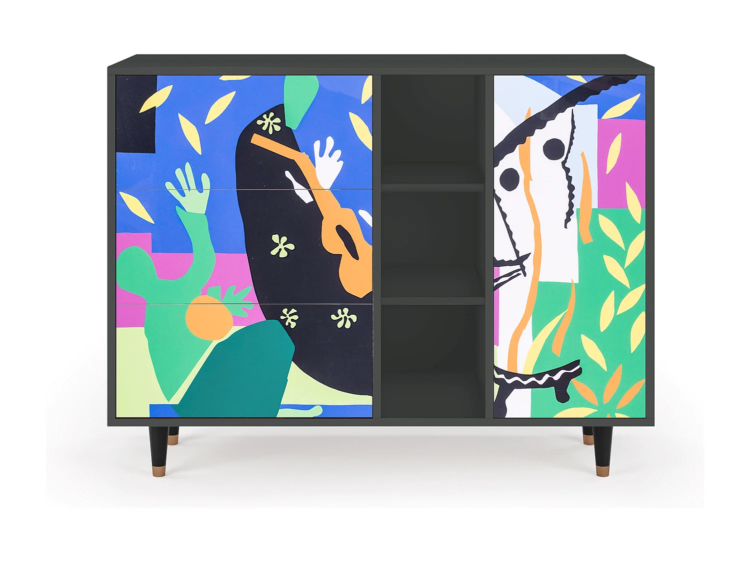 Buffet - 125x98x48 cm - BS2 - La Tristesse du Roi, Anthracite