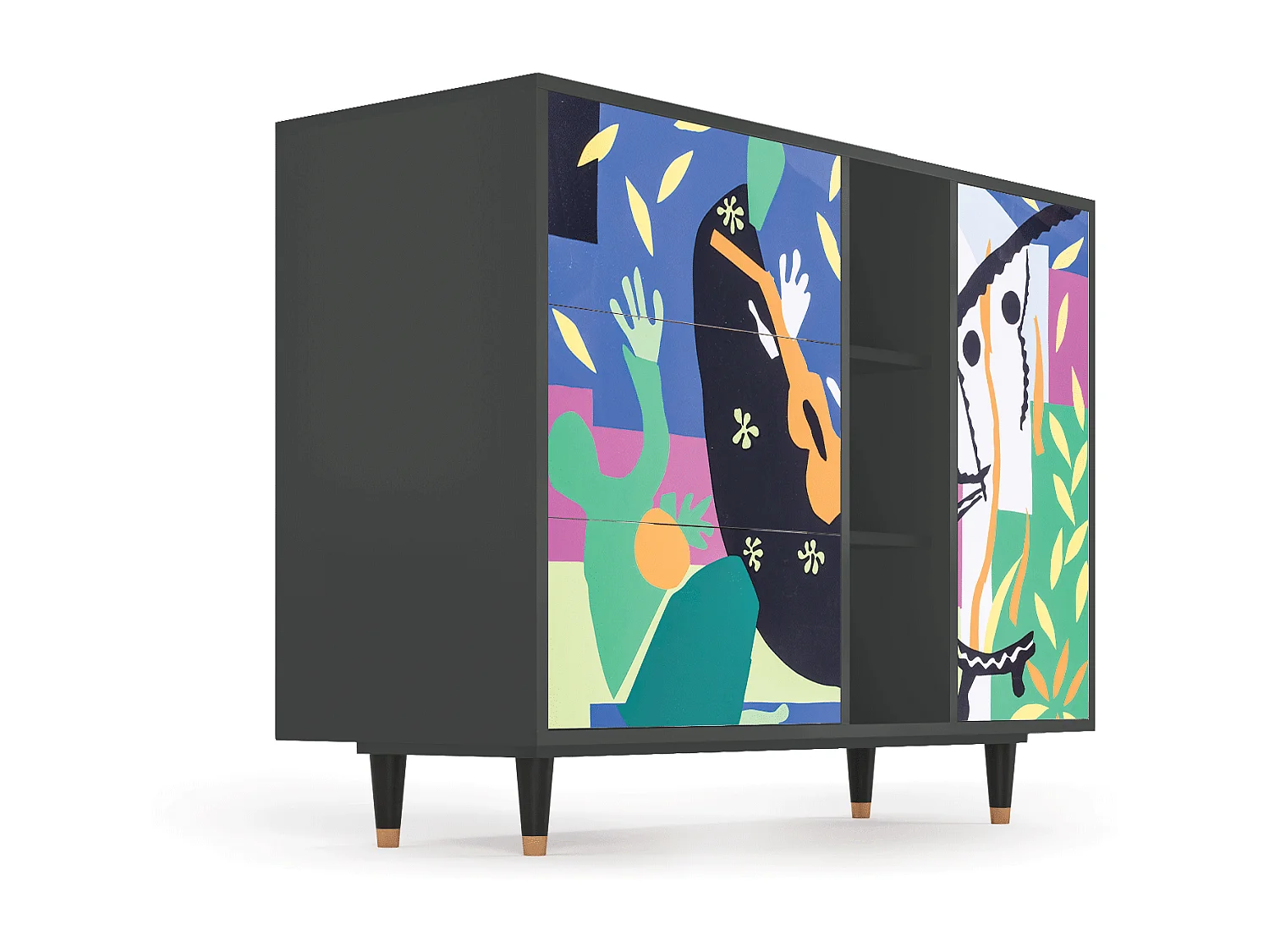 Buffet - 125x98x48 cm - BS2 - La Tristesse du Roi, Anthracite