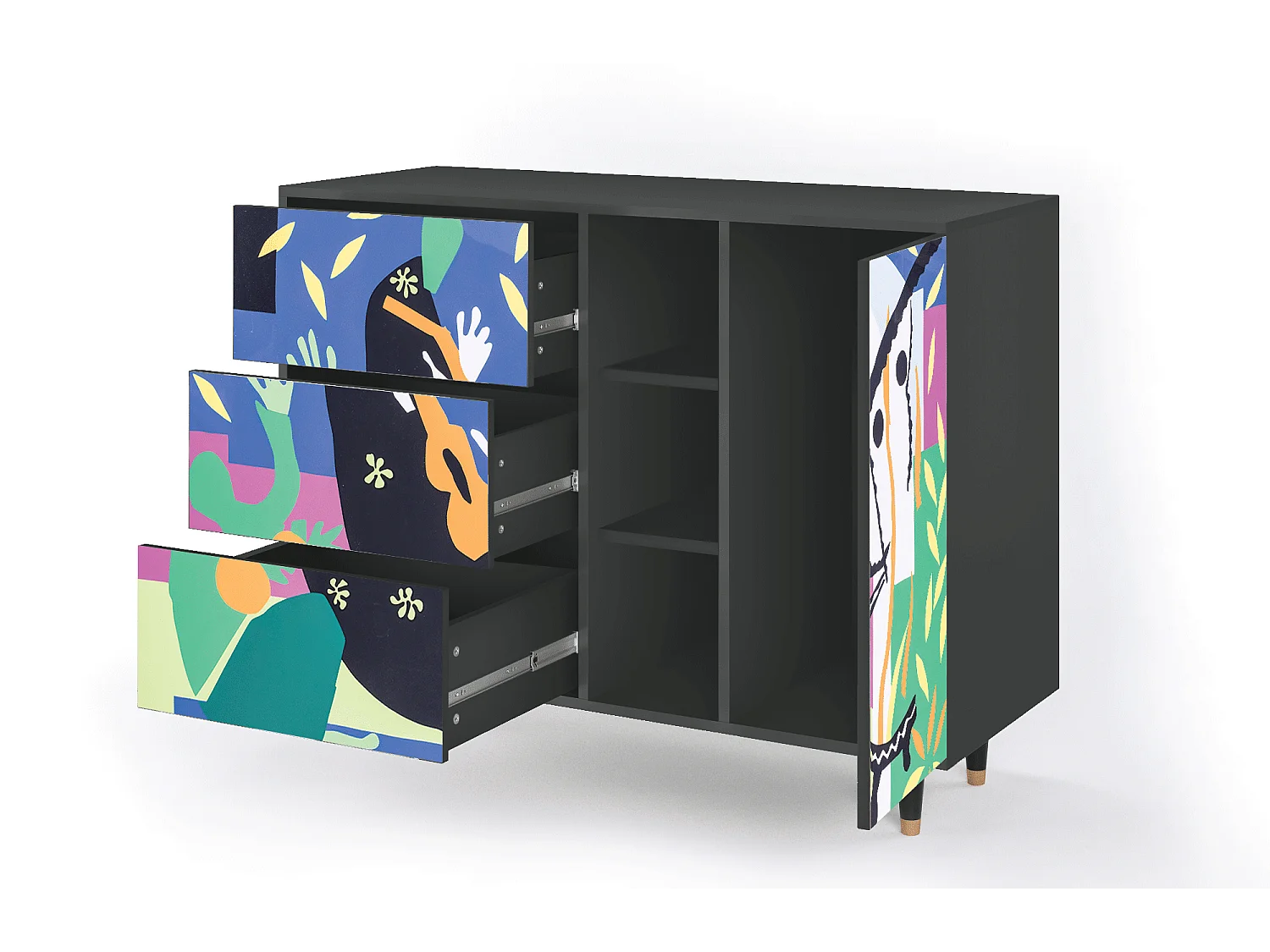 Buffet - 125x98x48 cm - BS2 - La Tristesse du Roi, Anthracite