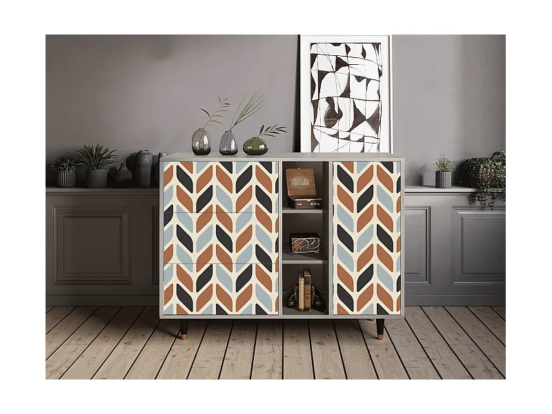 Buffet - 125x98x48 cm - BS2 - Beige Laure, Sable