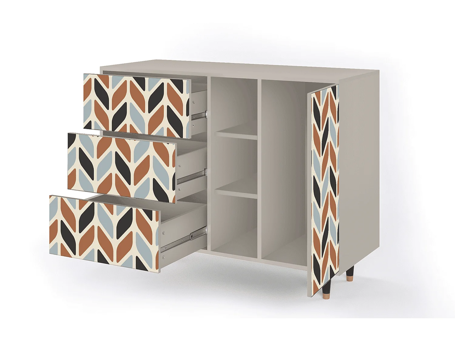 Buffet - 125x98x48 cm - BS2 - Beige Laure, Sable