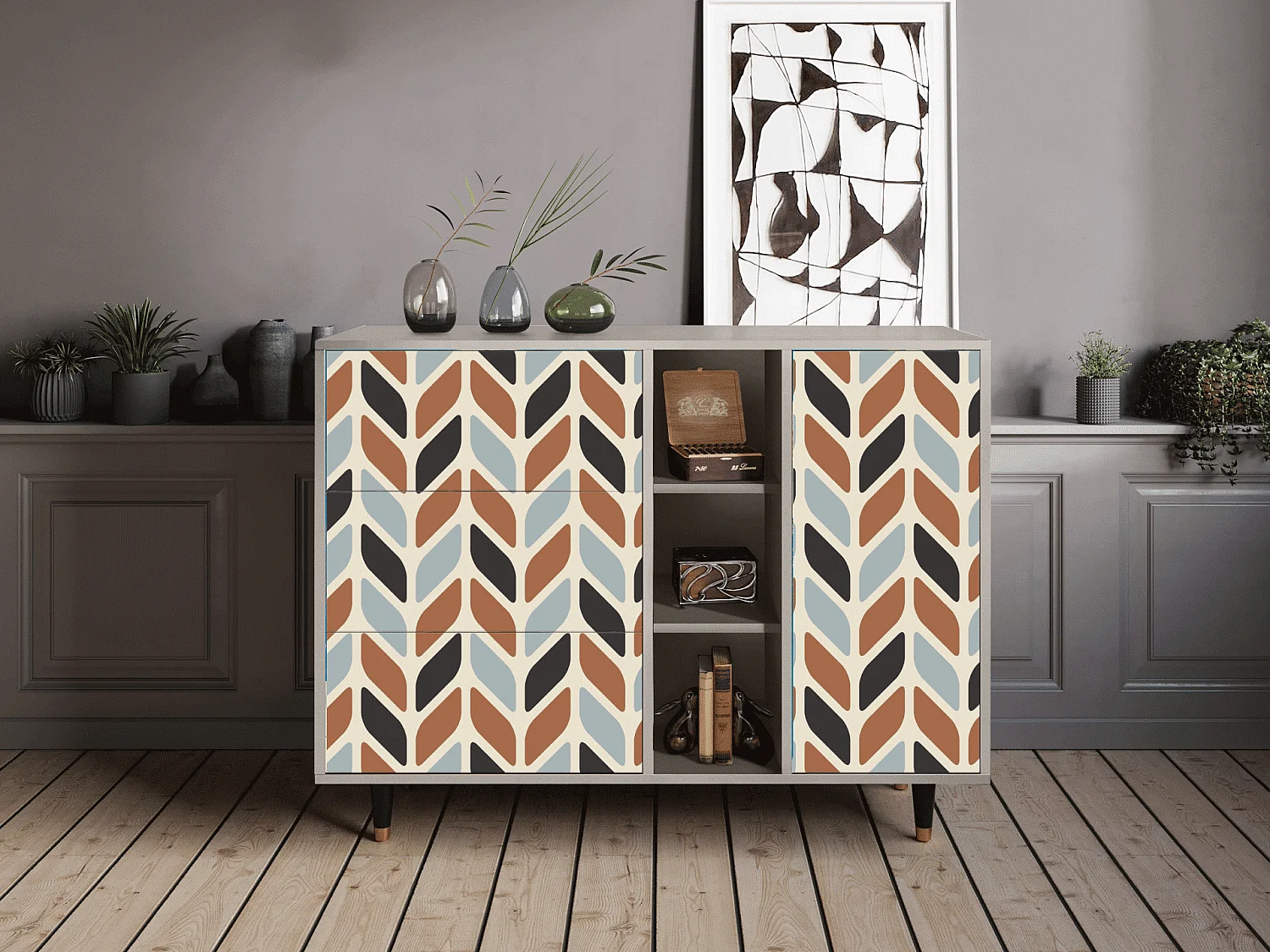 Aparador - 125x98x48 cm - BS2 - Beige Laure, Areia