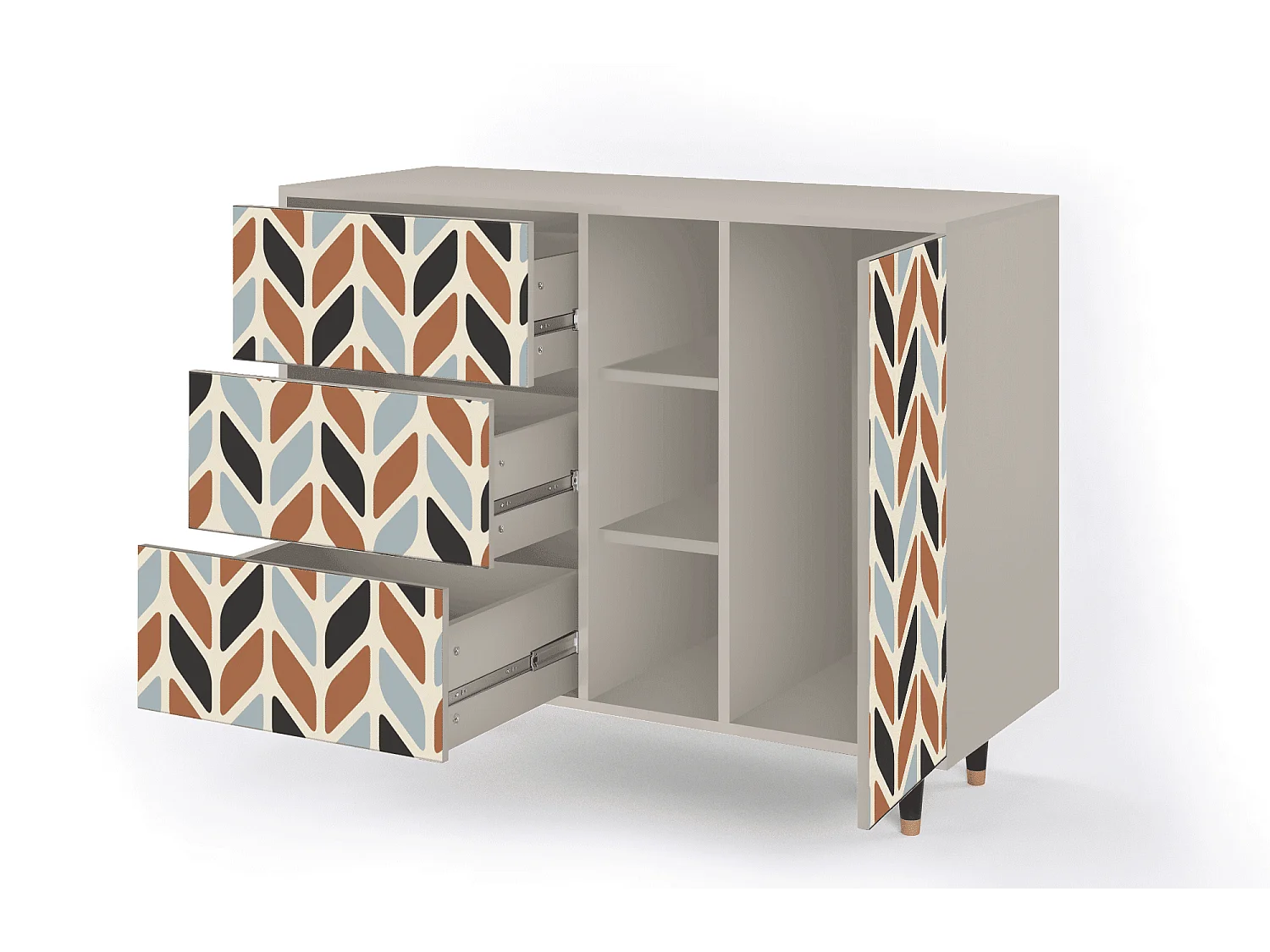 Aparador - 125x98x48 cm - BS2 - Beige Laure, Areia