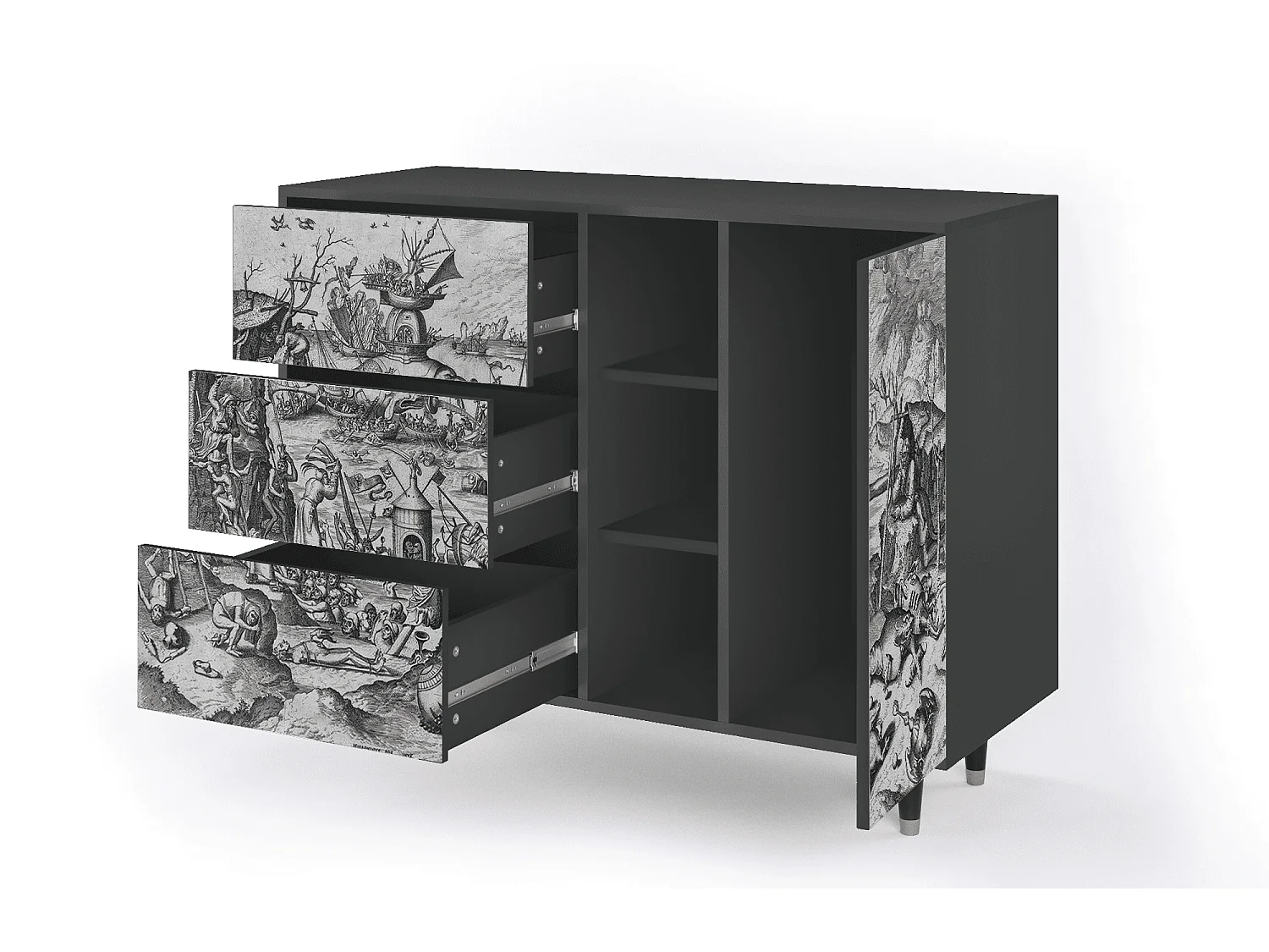 Buffet - 125x98x48 cm - BS2 - The Temptation, Anthracite