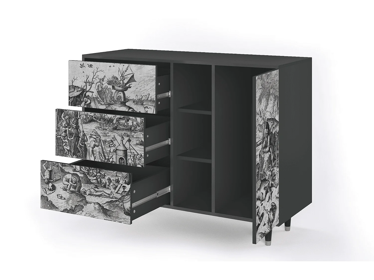 Buffet - 125x98x48 cm - BS2 - The Temptation, Anthracite