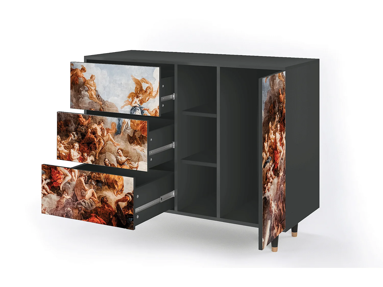 Dressoir - 125x98x48 cm - BS2 - Versailles, Antraciet