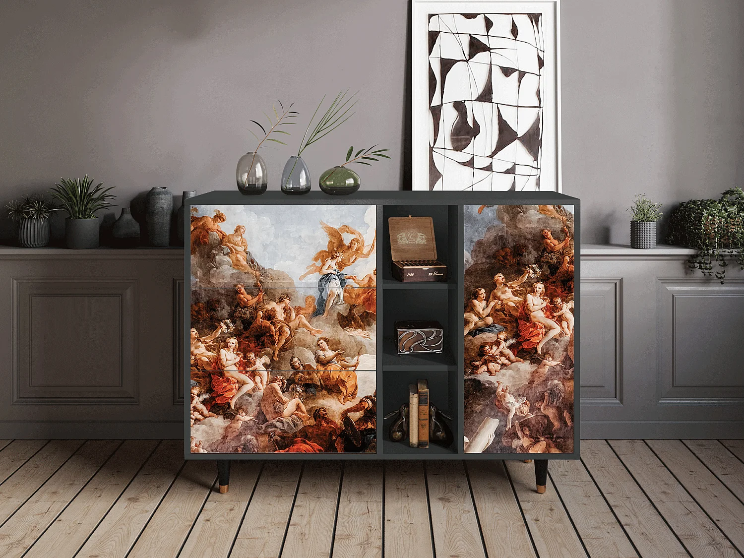 Buffet - 125x98x48 cm - BS2 - Versailles, Anthracite