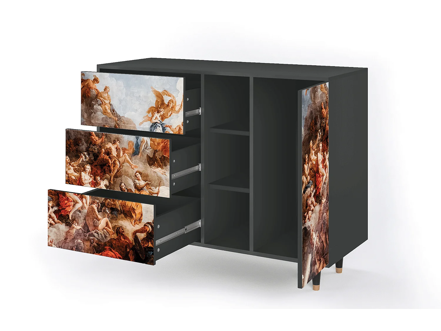 Buffet - 125x98x48 cm - BS2 - Versailles, Anthracite