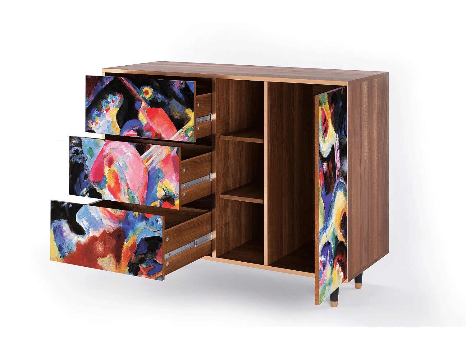 Dressoir - 125x98x48 cm - BS2 - Kandinsky, Walnoot
