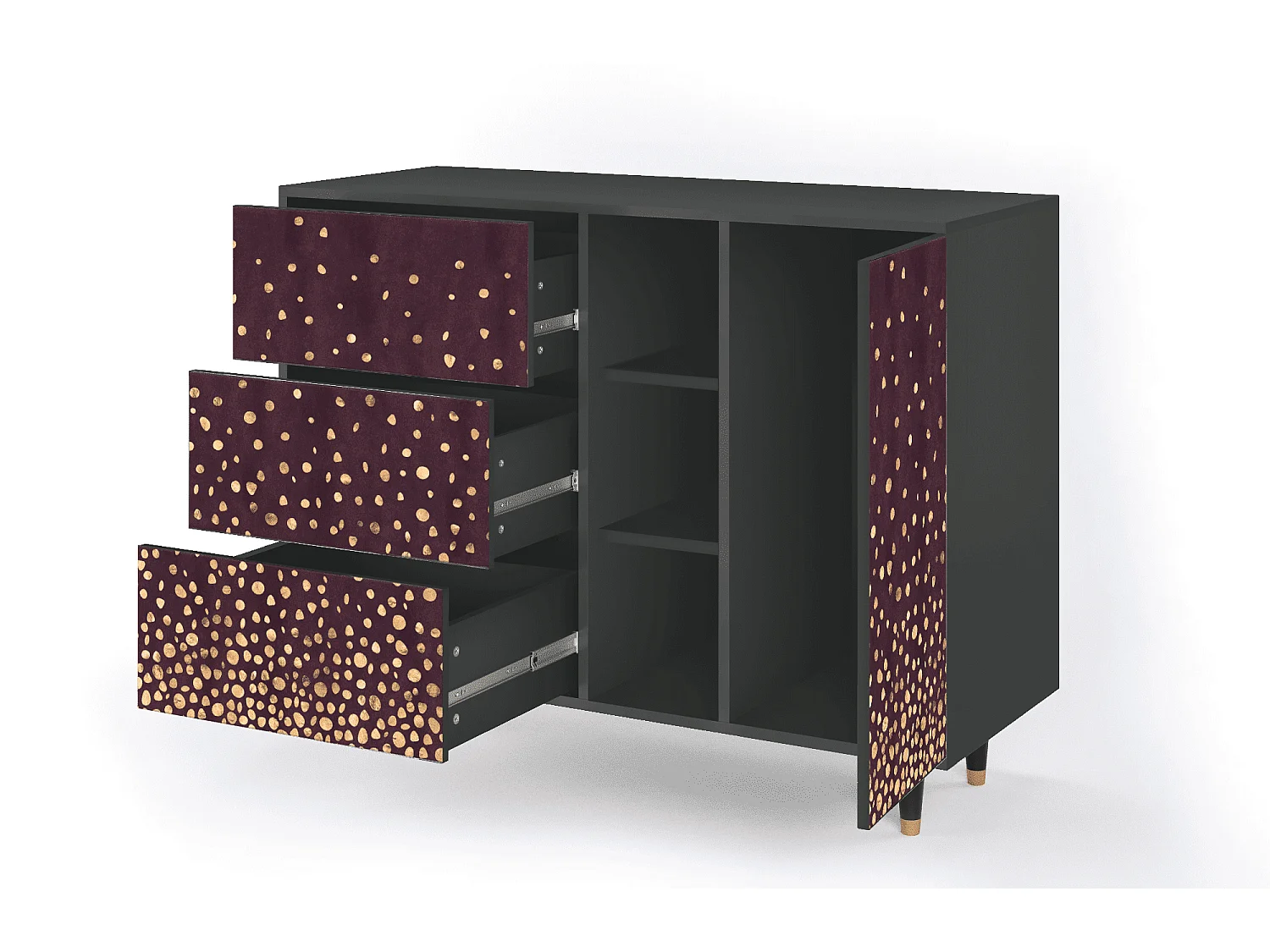 Buffet - 125x98x48 cm - BS2 - Glowworms, Anthracite