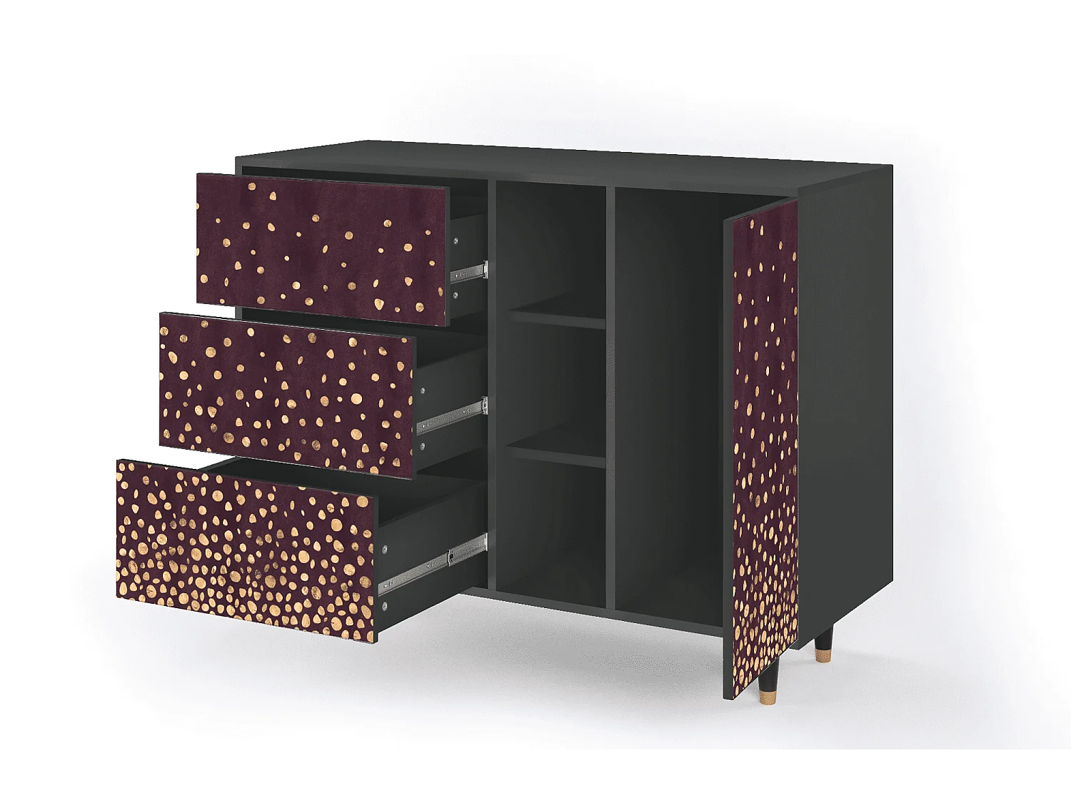 Buffet - 125x98x48 cm - BS2 - Glowworms, Anthracite