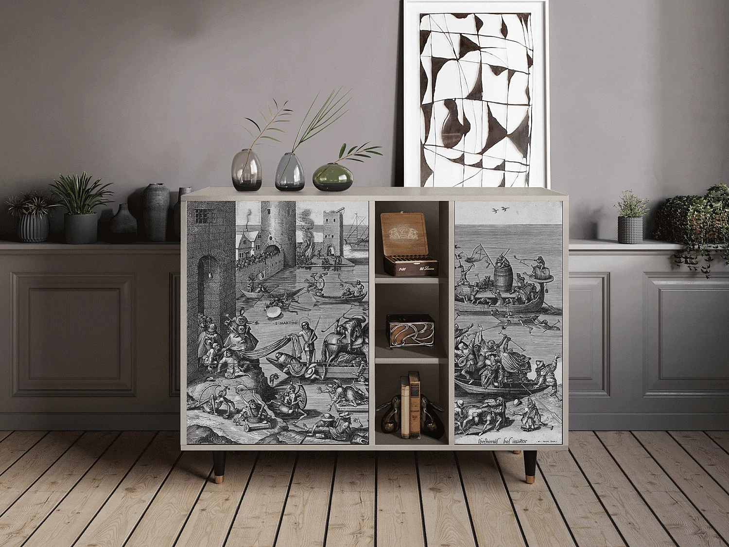 Aparador - 125x98x48 cm - BS2 - Saint Martin, Areia