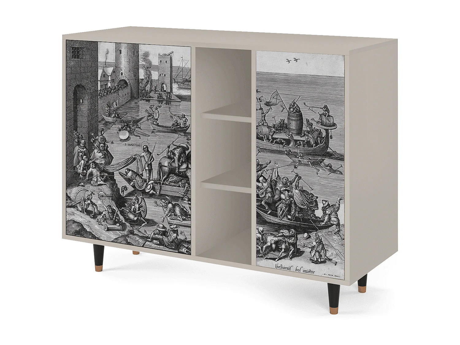 Aparador - 125x98x48 cm - BS2 - Saint Martin, Areia