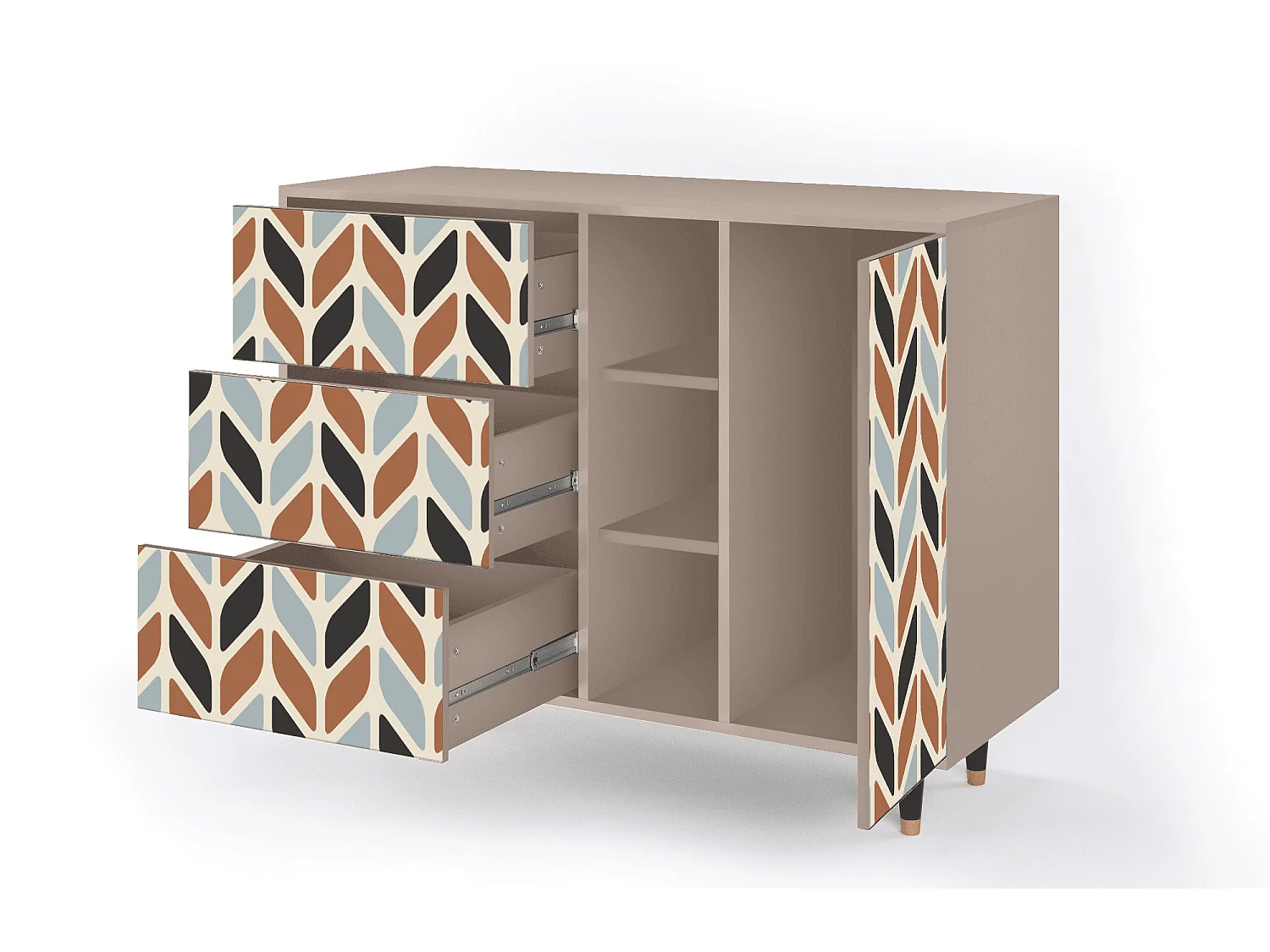 Kredens - 125x98x48 cm - BS2 - Beige Laure, Latte