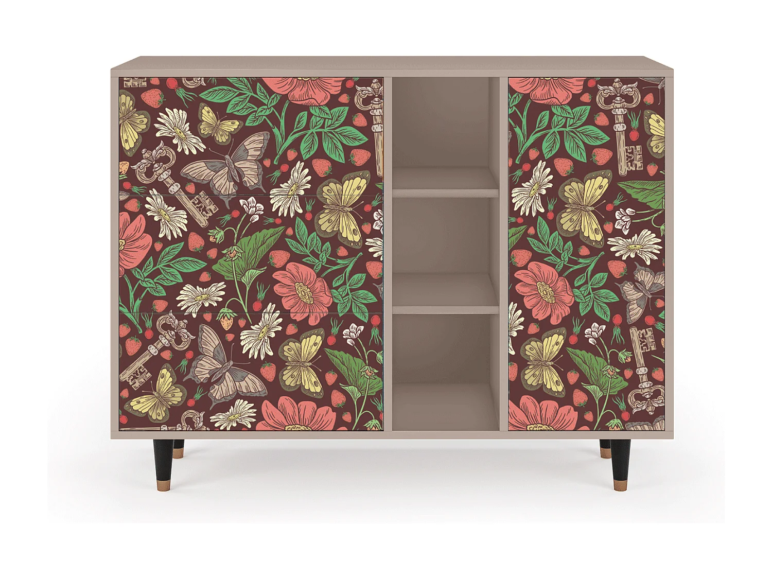 Credenza - 125x98x48 cm - BS2 - Alice in Wonderland, Latte