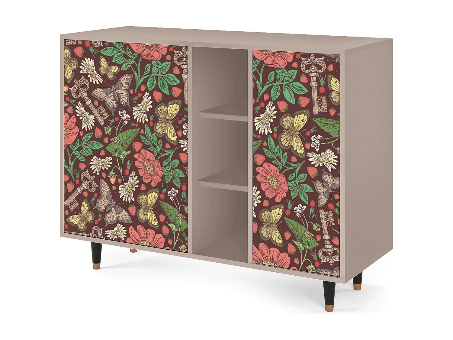 Credenza - 125x98x48 cm - BS2 - Alice in Wonderland, Latte