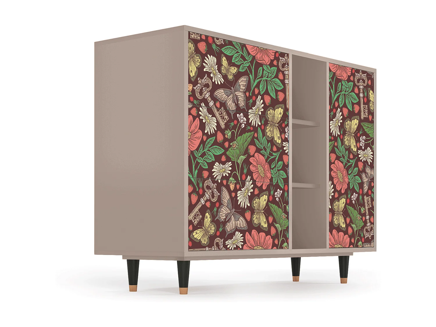 Credenza - 125x98x48 cm - BS2 - Alice in Wonderland, Latte