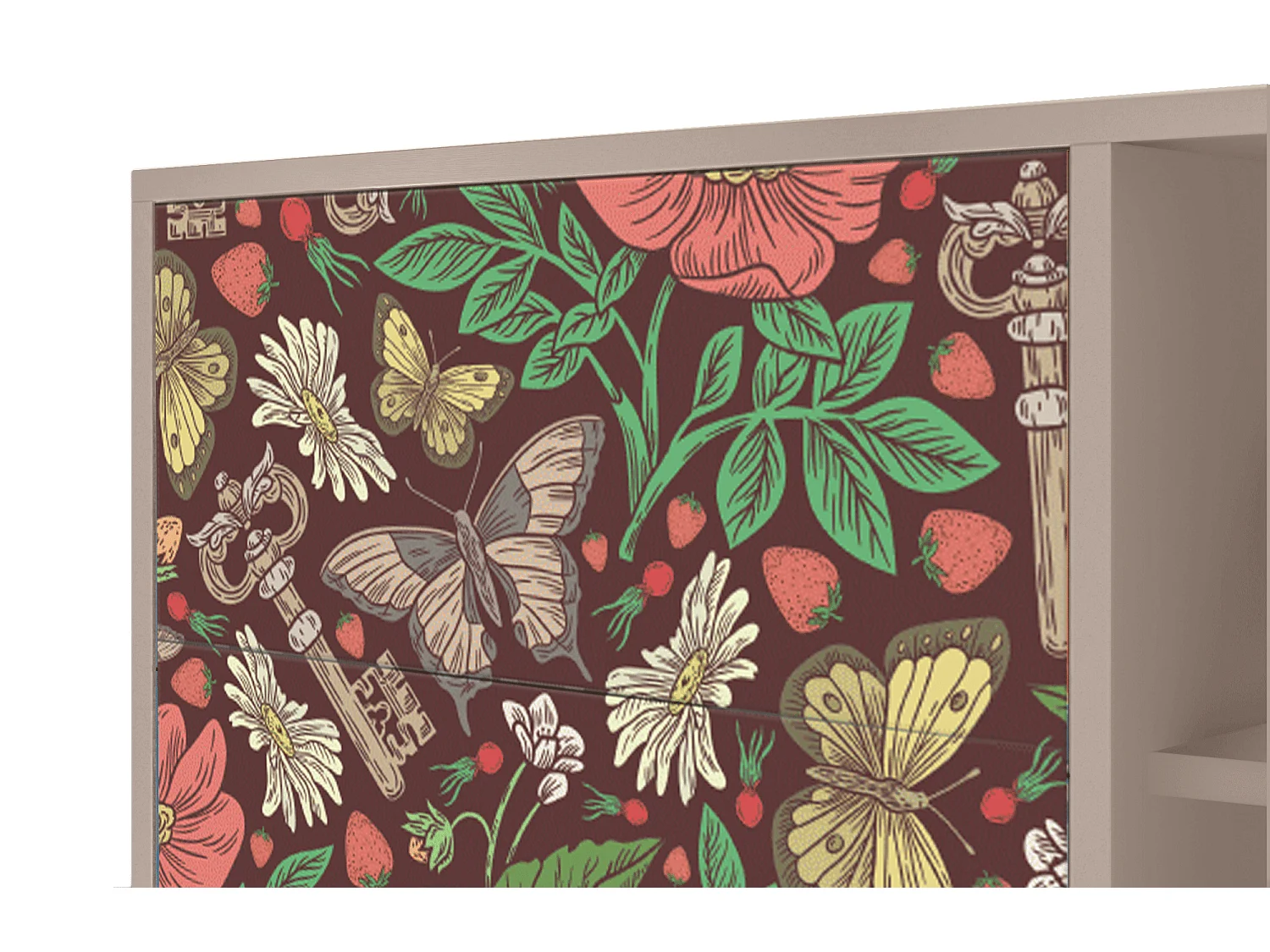 Credenza - 125x98x48 cm - BS2 - Alice in Wonderland, Latte