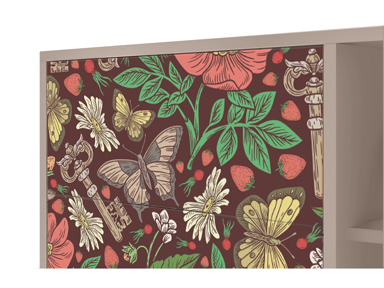 Aparador - 125x98x48 cm - BS2 - Alice in Wonderland, Latte