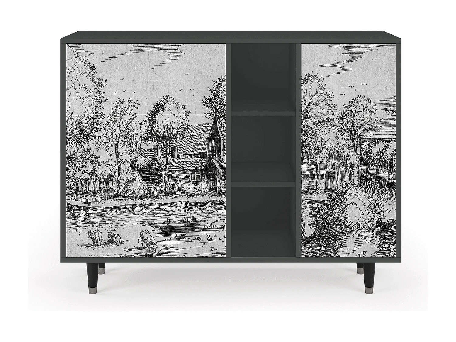 Buffet - 125x98x48 cm - BS2 - A Pond, Anthracite