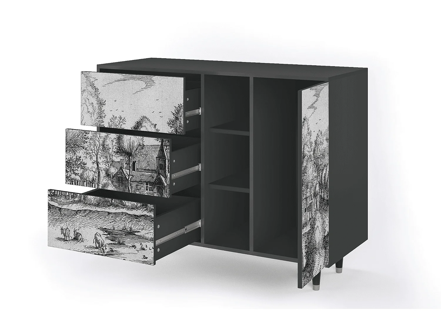 Buffet - 125x98x48 cm - BS2 - A Pond, Anthracite