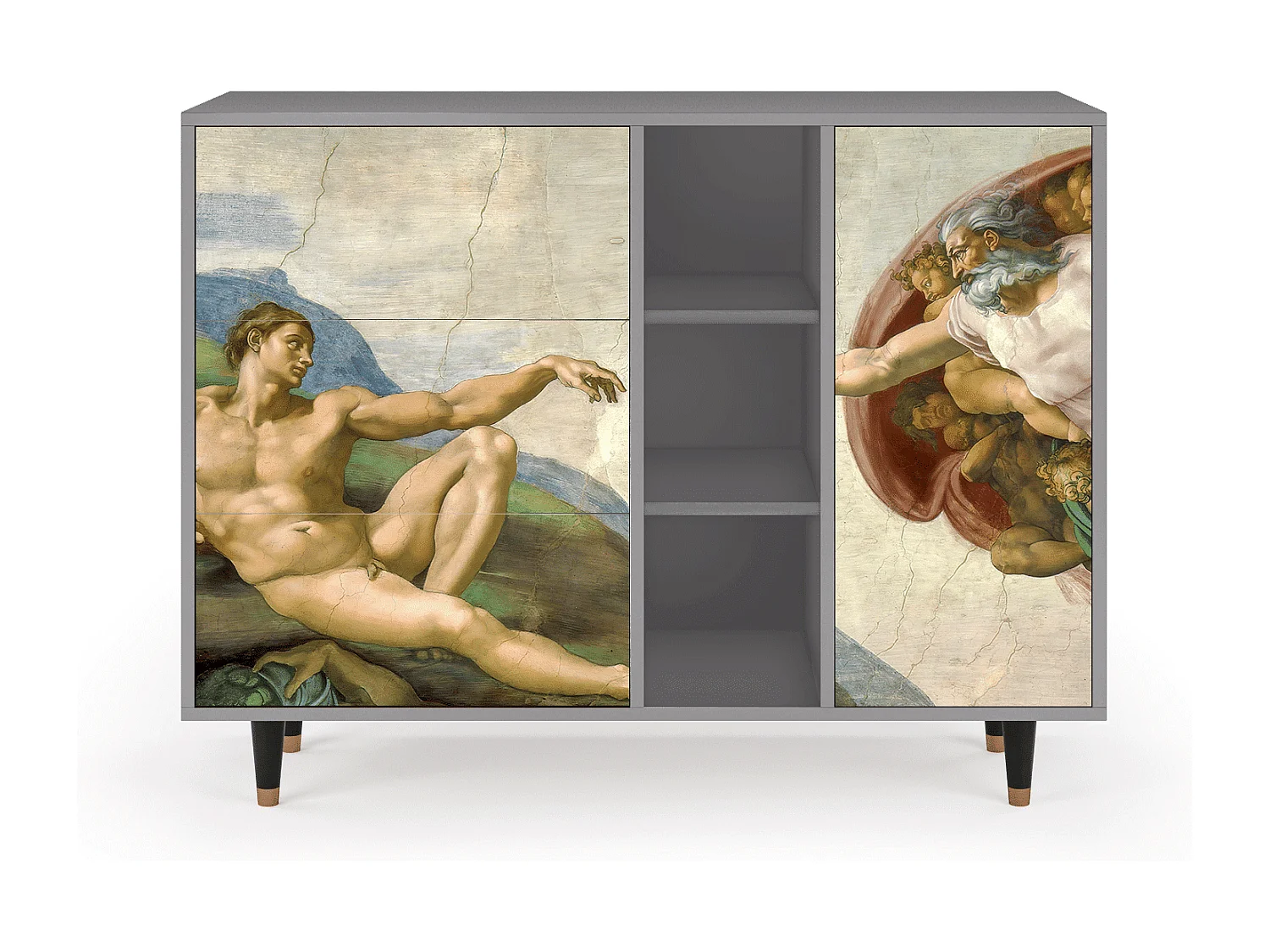 Dressoir - 125x98x48 cm - BS2 - The Creation of Adam, Grijs