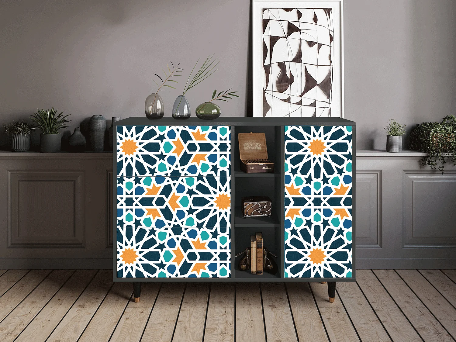 Buffet - 125x98x48 cm - BS2 - Kaleidoscope, Anthracite