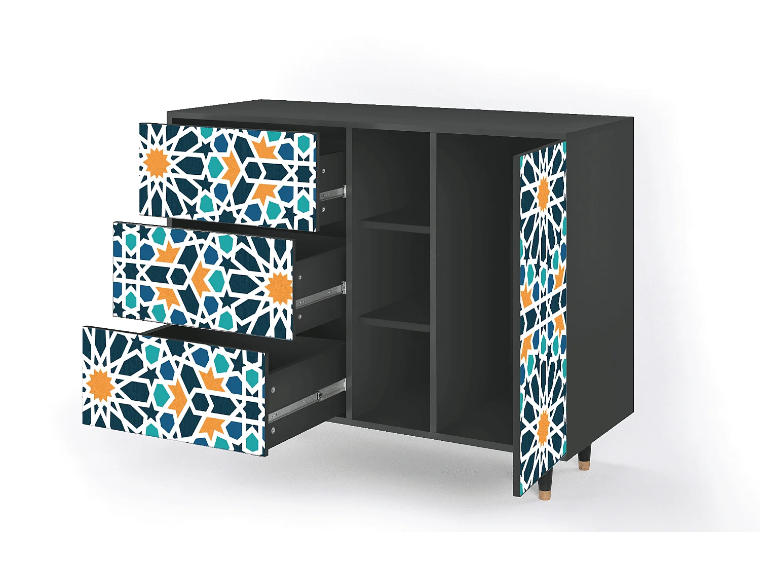 Buffet - 125x98x48 cm - BS2 - Kaleidoscope, Anthracite