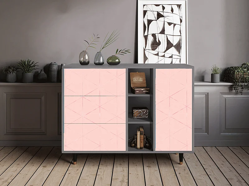 Buffet - 125x98x48 cm - BS2 - Rose Quartz, Gris