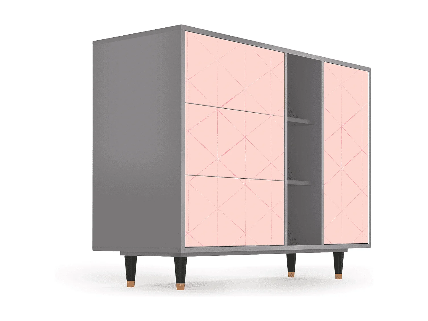 Buffet - 125x98x48 cm - BS2 - Rose Quartz, Gris