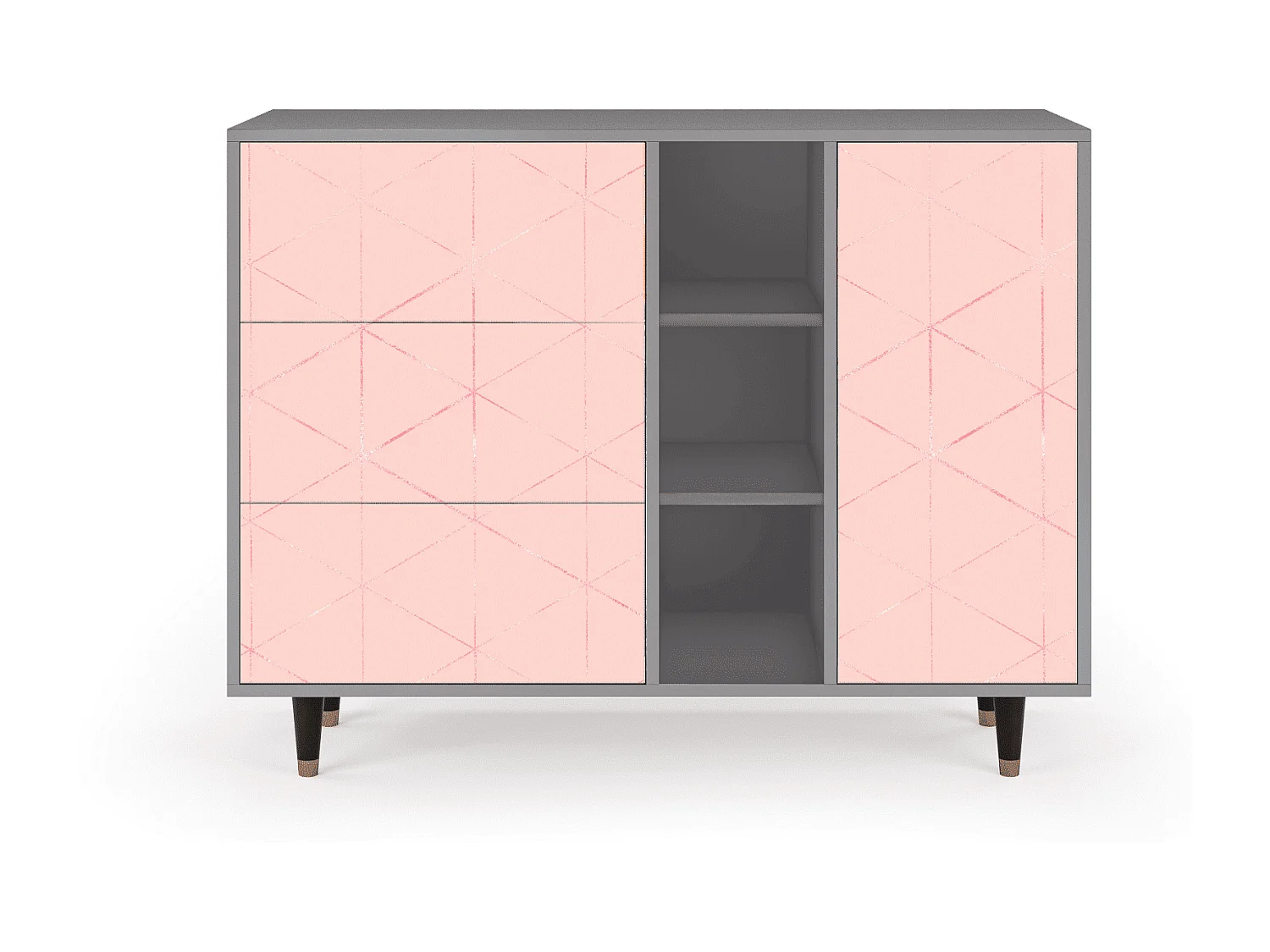 Sideboard - 125x98x48 cm - BS2 - Rose Quartz, Grau