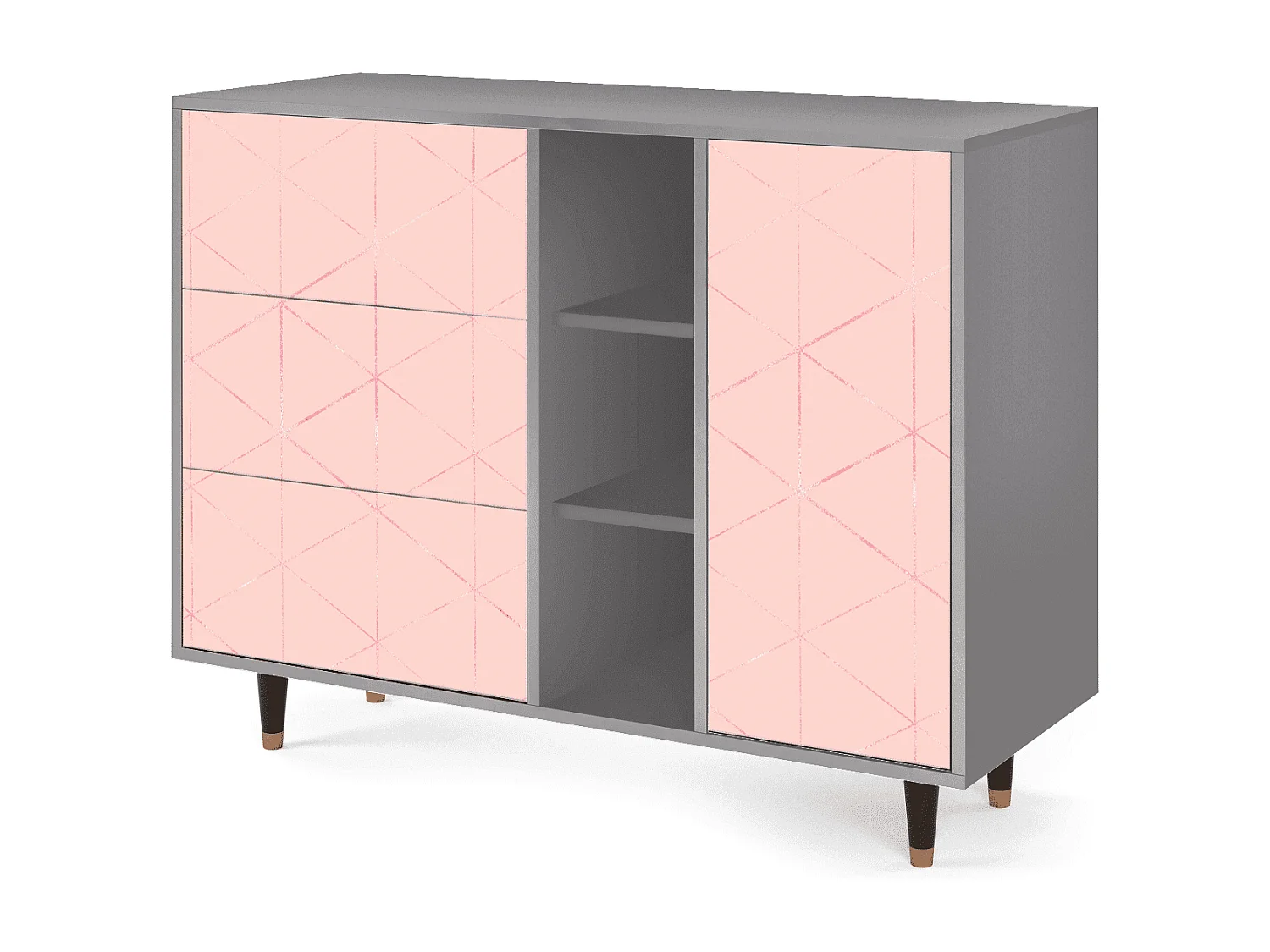 Buffet - 125x98x48 cm - BS2 - Rose Quartz, Gris