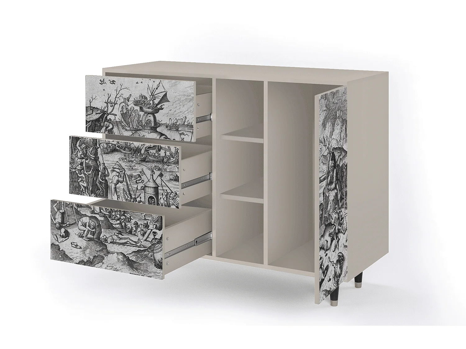 Buffet - 125x98x48 cm - BS2 - The Temptation, Sable