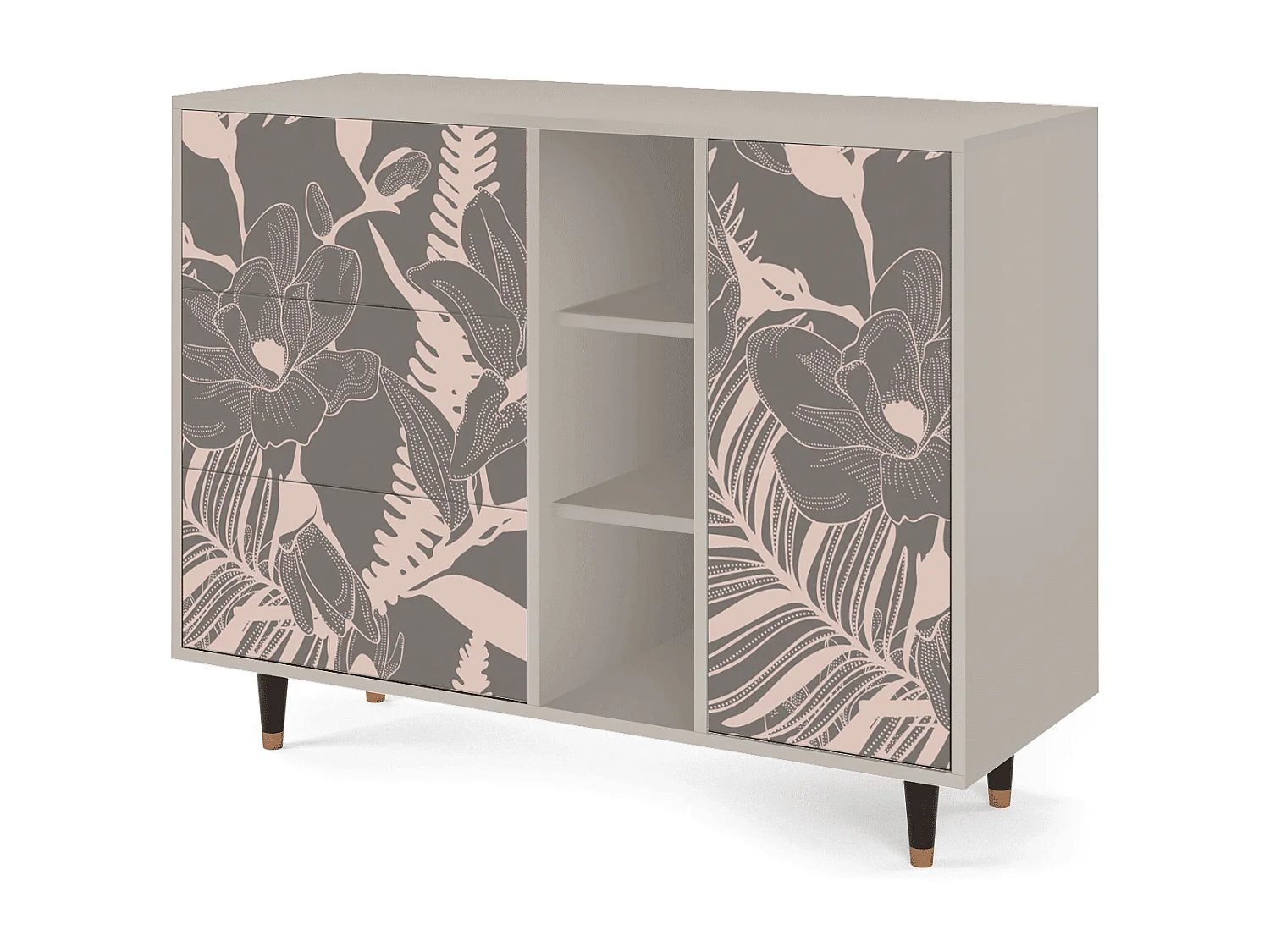 Credenza - 125x98x48 cm - BS2 - Issabelline Flower, Sabbia