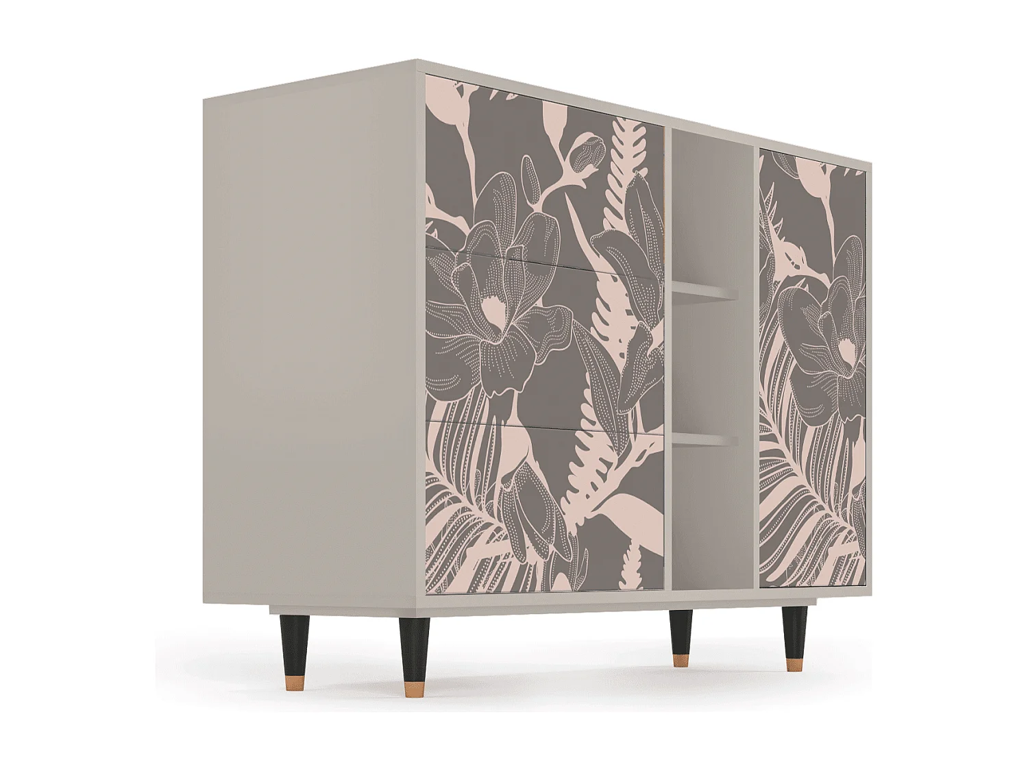 Credenza - 125x98x48 cm - BS2 - Issabelline Flower, Sabbia